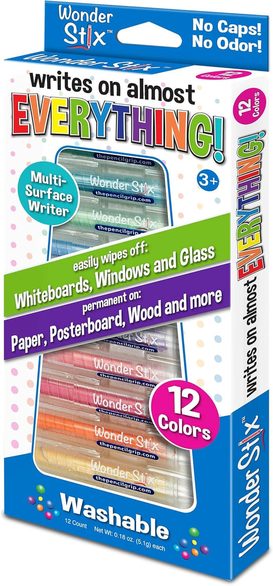 Wonder Stix 無塵粉彩蠟筆 12色/ 24色 Dustless Chalk Crayons 12/ 24 Pastel Colors
