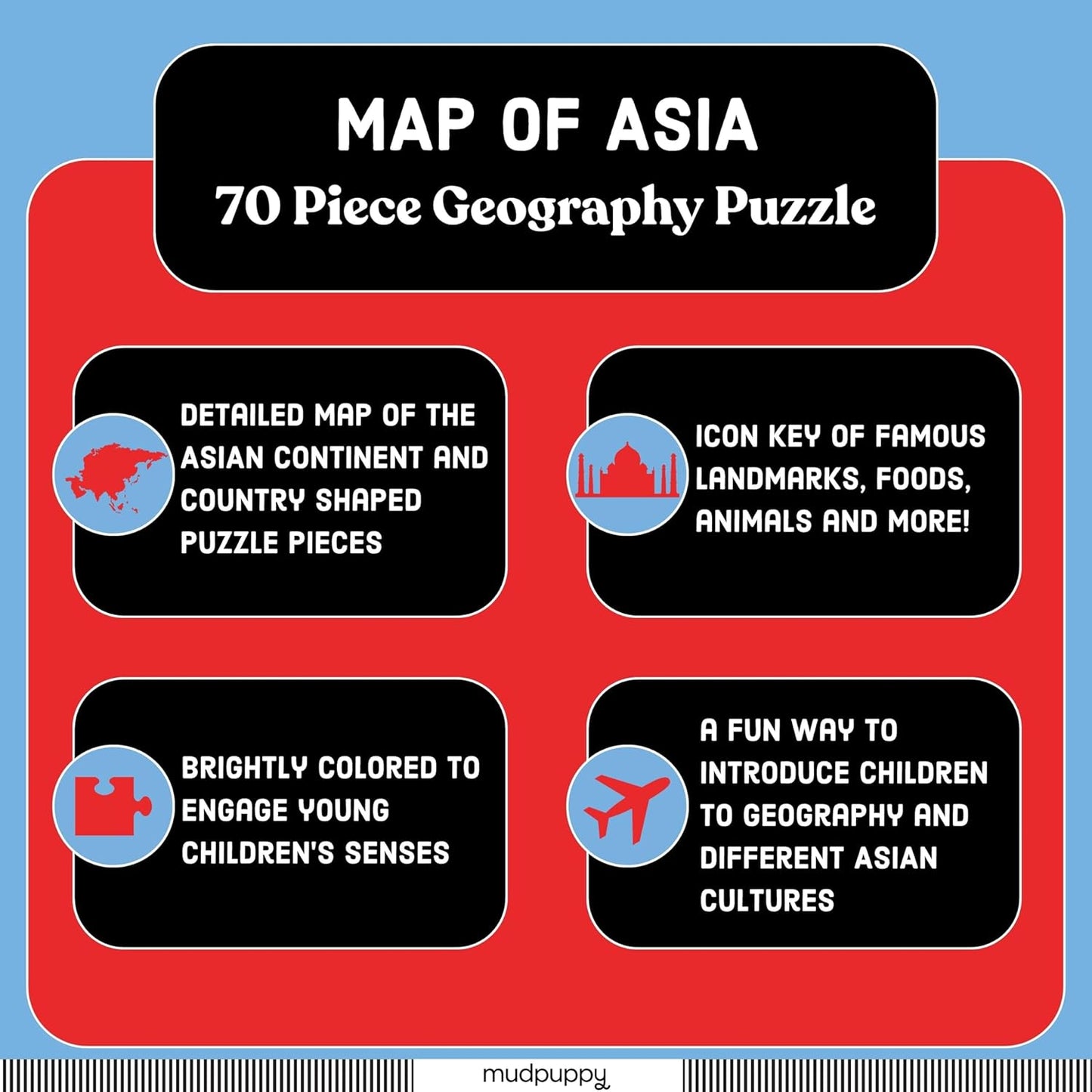 Mudpuppy 亞洲地圖拼圖 Map of Asia Puzzle