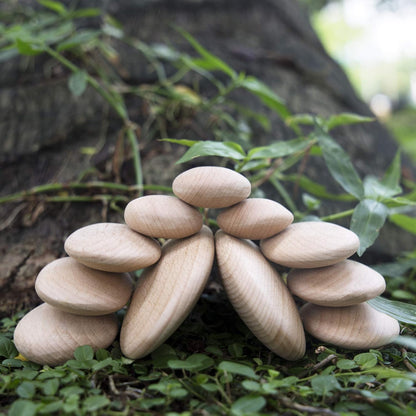 Guidecraft 木製堆石積木 20件自然河石材質建構組 Wood Stackers River Stones