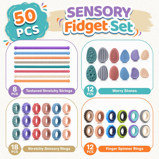 LESONG 感統減壓玩具組合套裝 50 Pack Sensory Fidget Set (4 Types)