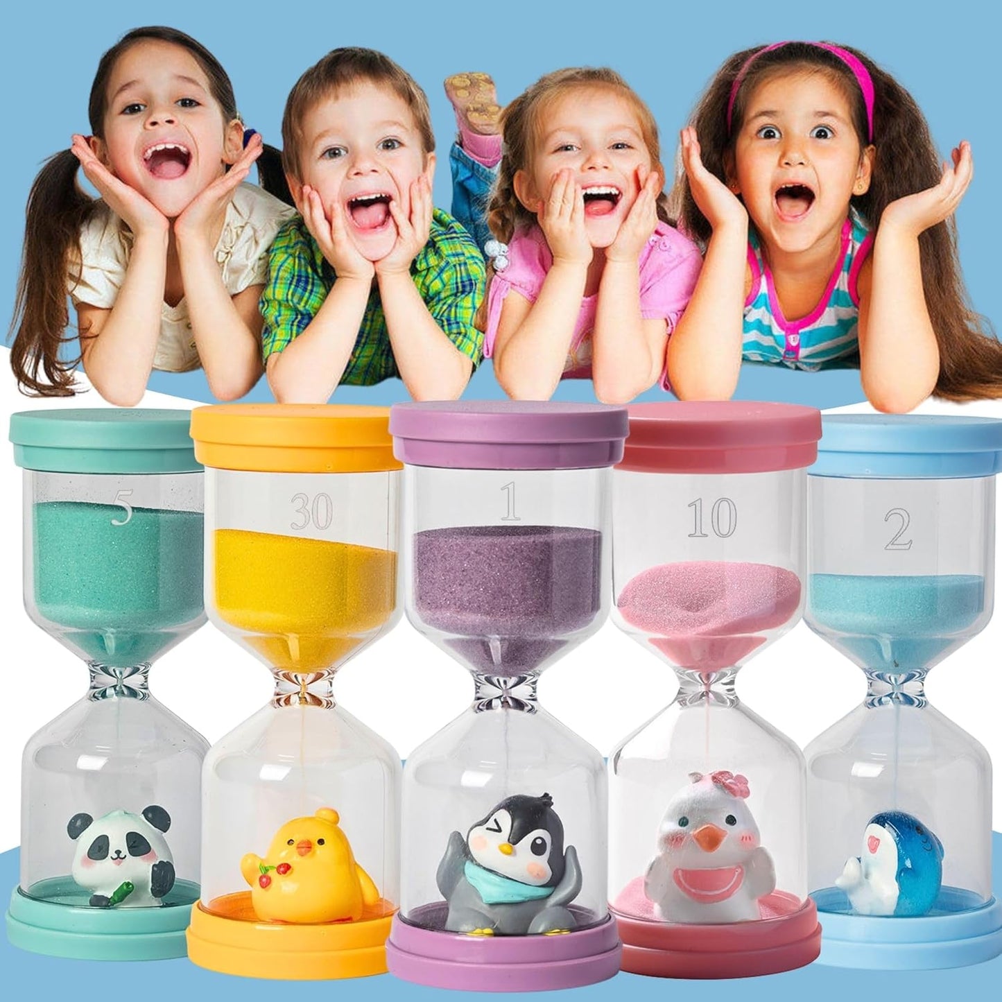 鯊魚沙漏計時器 5分鐘視覺化時間教具 Shark Sand Timer 5-Min Visual Time Tool