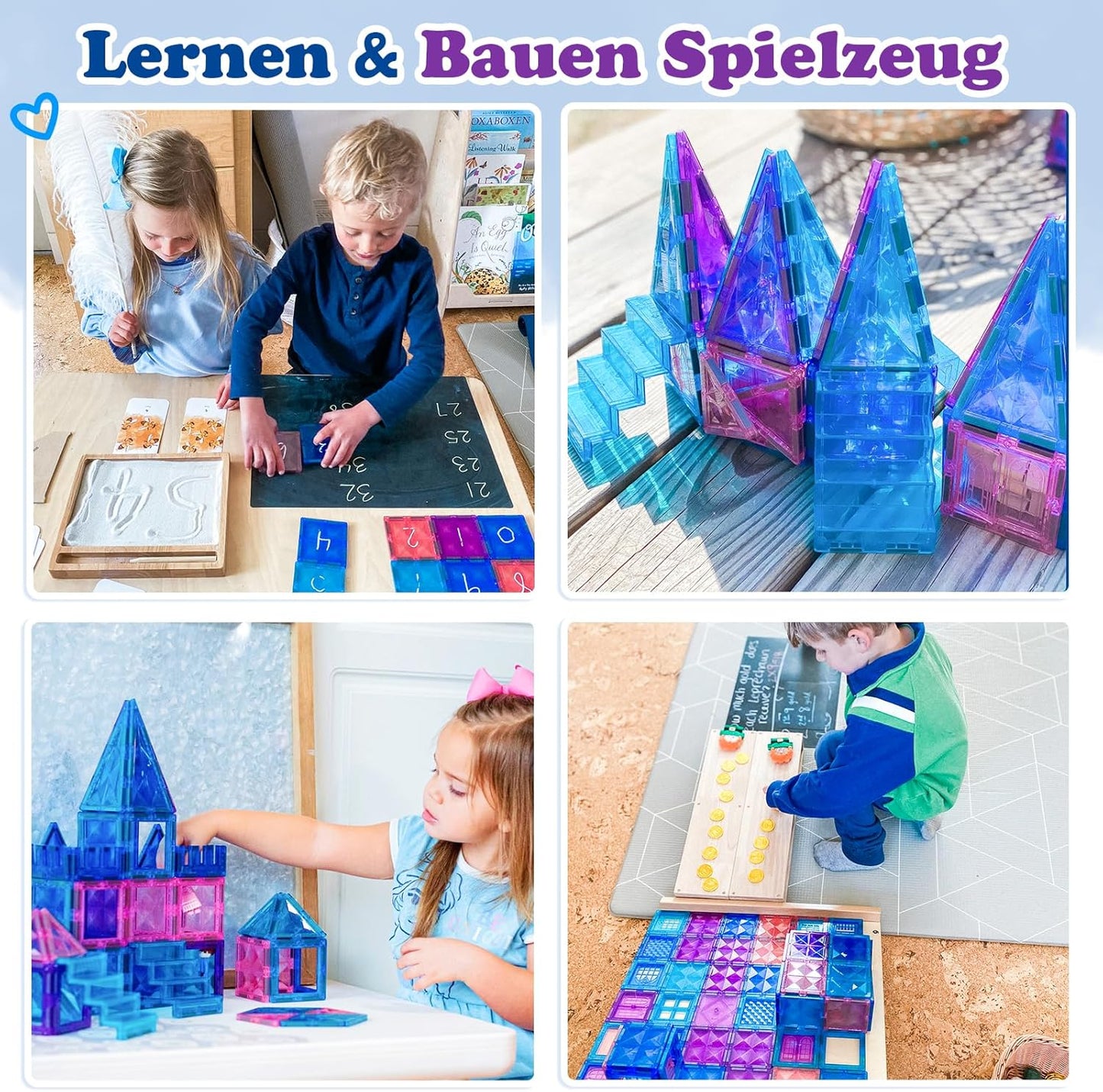 冰雪公主磁力片 102件城堡建造組 Ice Princess Magnetic Tiles 102pcs Castle Building Set