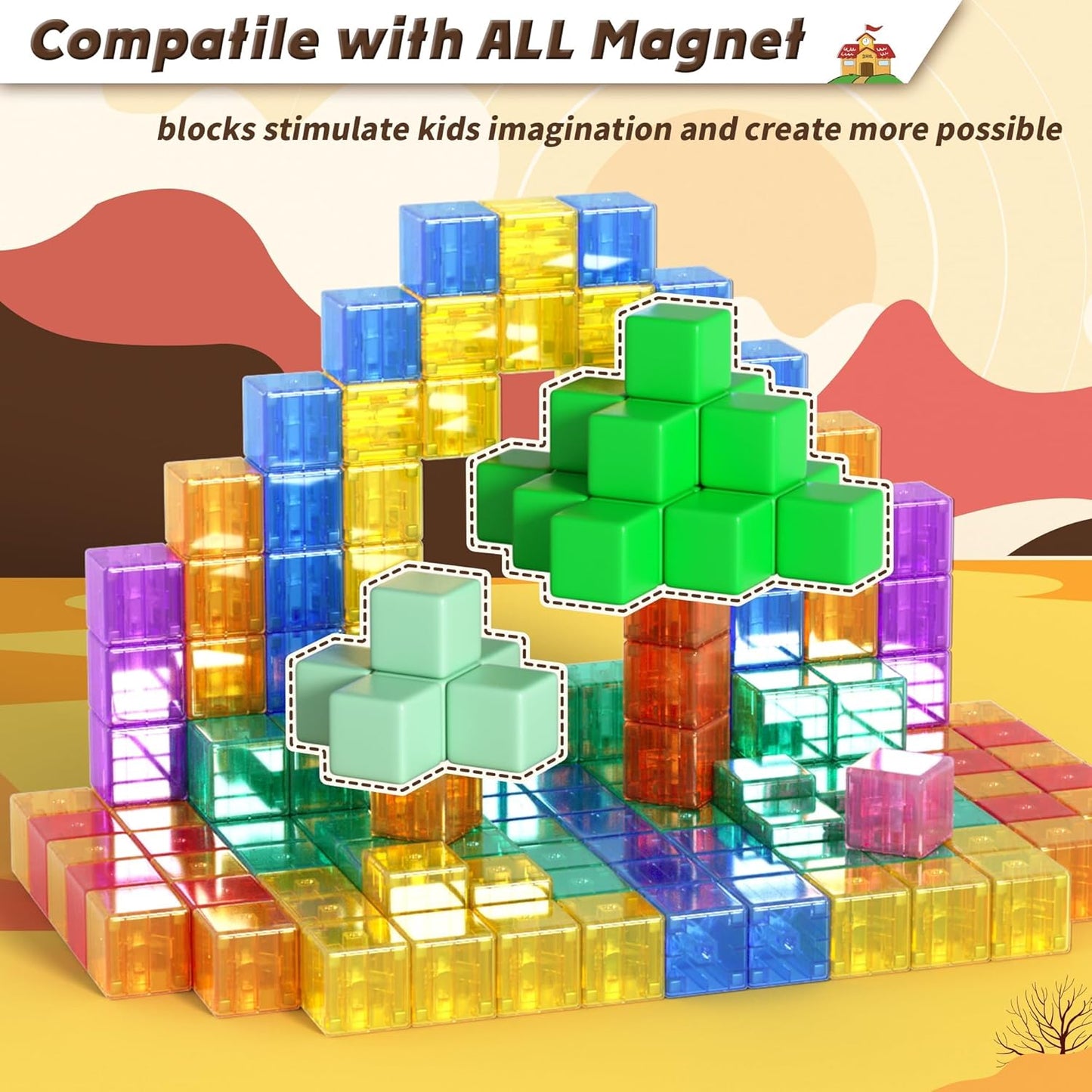 磁力積木套裝 45片 Magnetic Blocks 45PCS