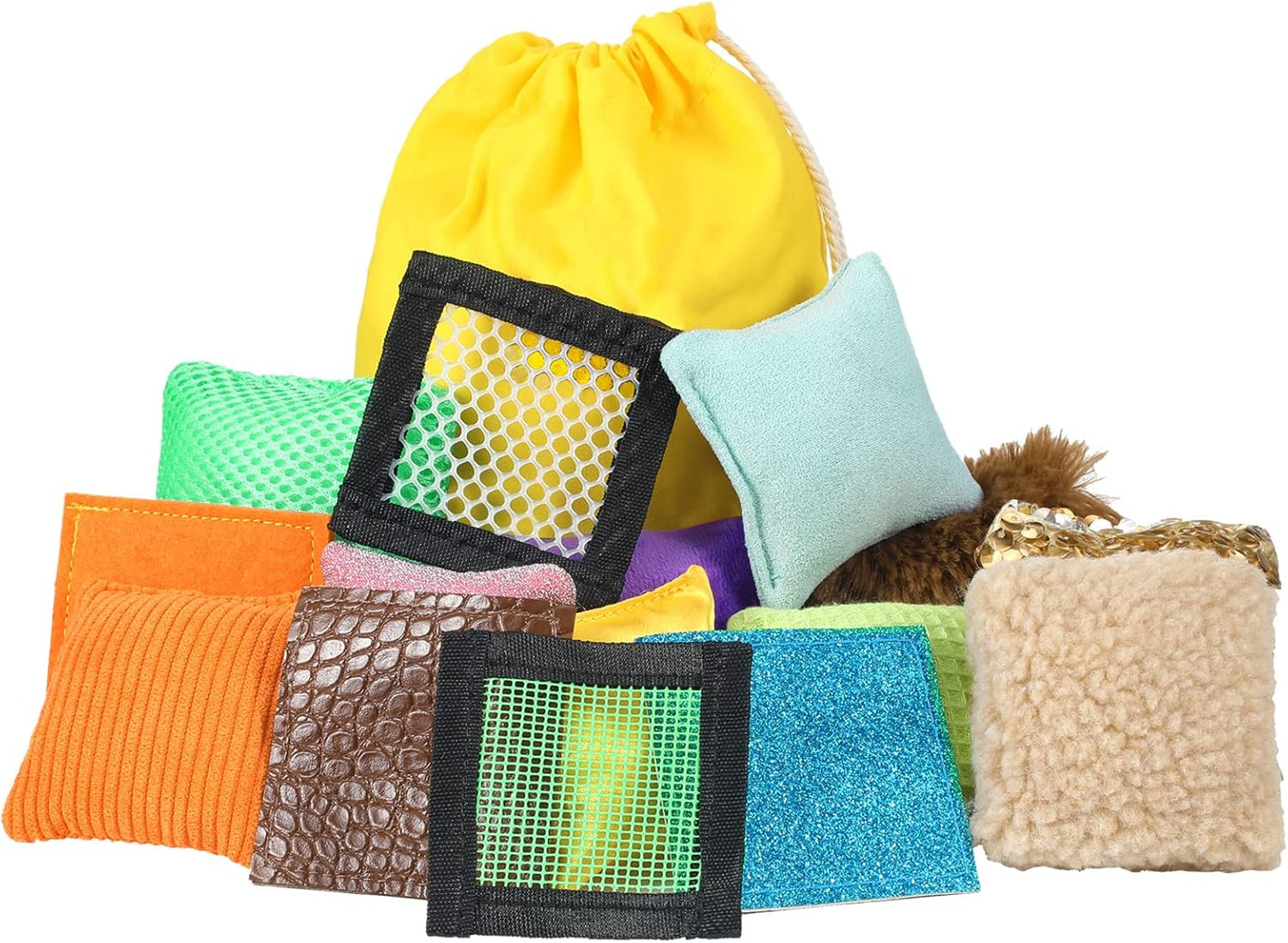 Kathfly 15件觸感豆袋方塊套裝 15-Piece Sensory Texture Squares Bean Bags