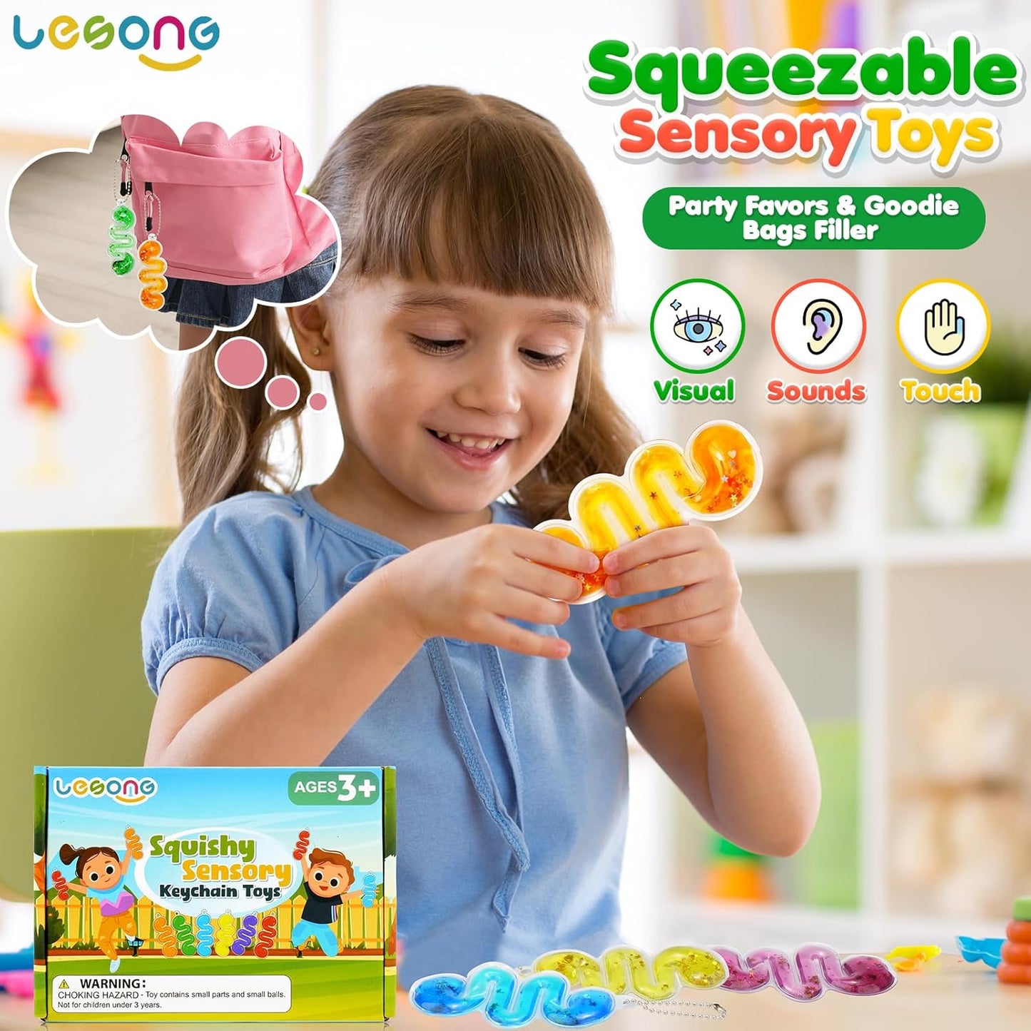 LESONG 感統鑰匙圈 Sensory Keychain Toys – 12 Pack