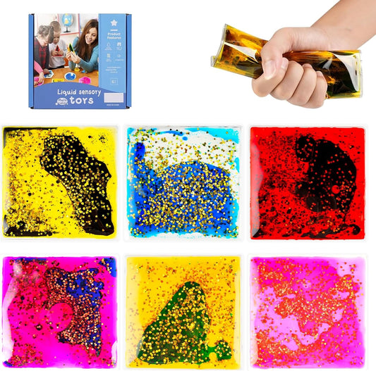 正方形液態感統玩具6入組  Square Liquid Motion Toys 6-Pack