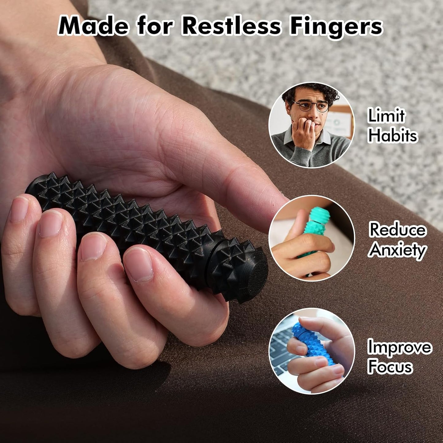 LESONG 旋轉尖刺減壓器 4入組 Rotating Spiky Grippie 4-Pack