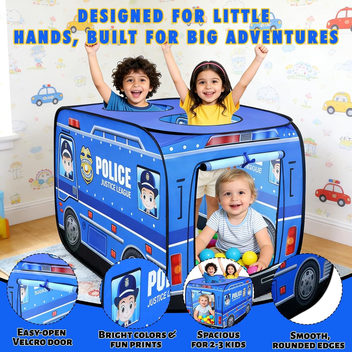 警車造型兒童快開遊戲帳篷 Police Car Pop-Up Play Tent
