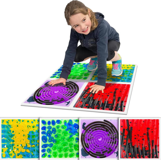 感統地墊4入組 30CM 液流觸覺墊 B款 Sensory Liquid Mats 4-Pack B Set