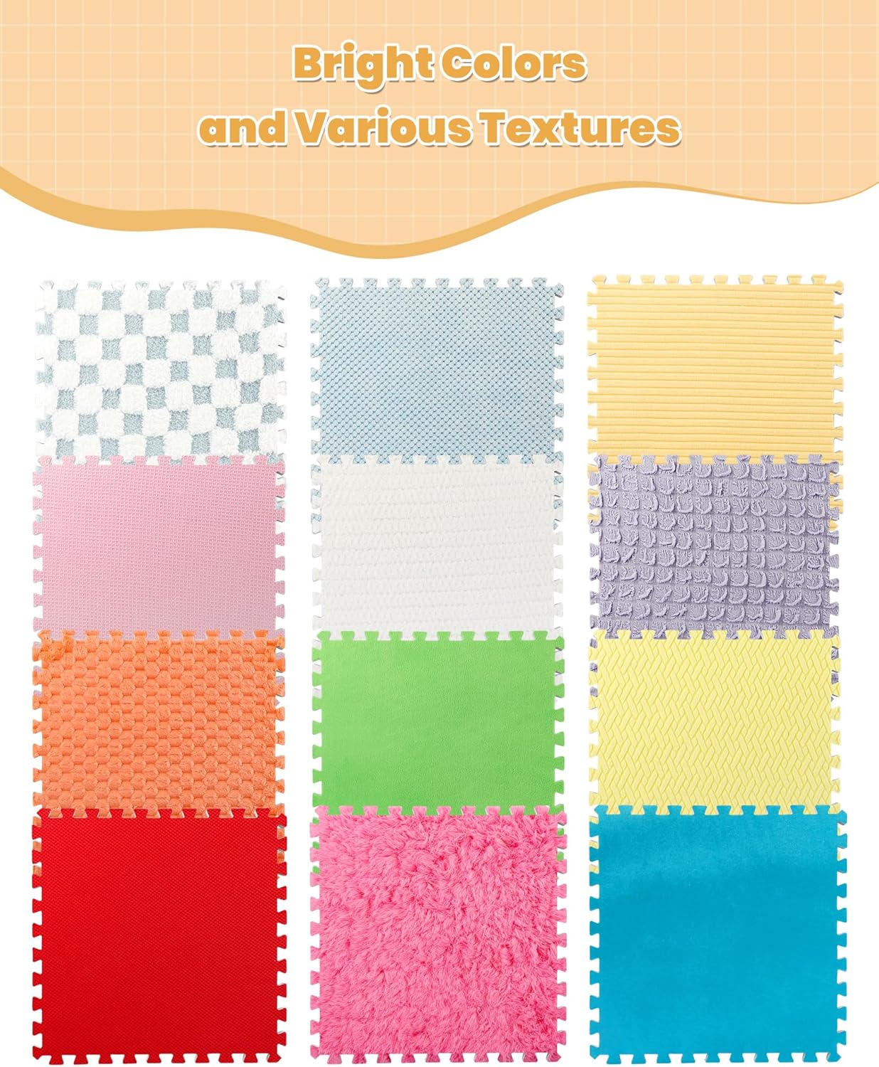 MOTGOM 感官拼接地墊｜12合1觸覺探索系統 Sensory Floor Tiles Set B