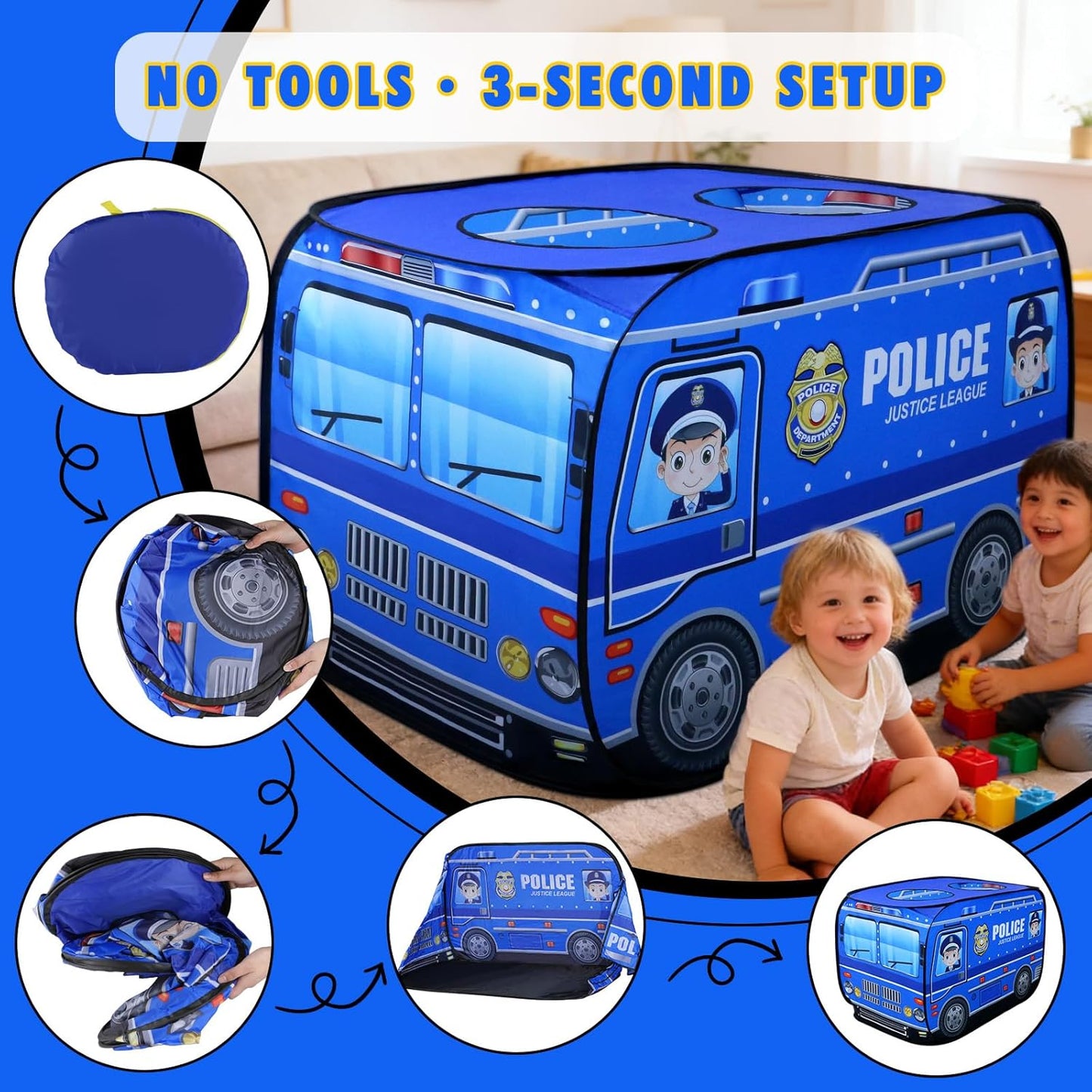 警車造型兒童快開遊戲帳篷 Police Car Pop-Up Play Tent