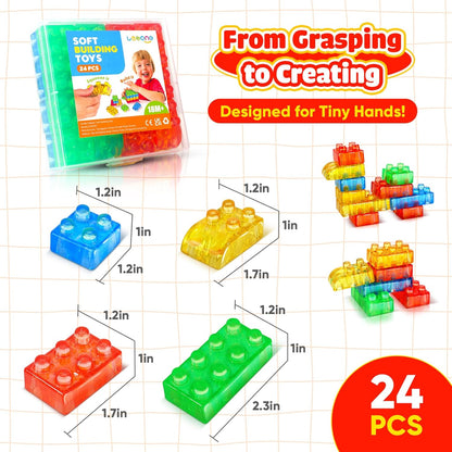 LESONG 軟性感官積木 24件 Sensory Soft Building Blocks 24PCS