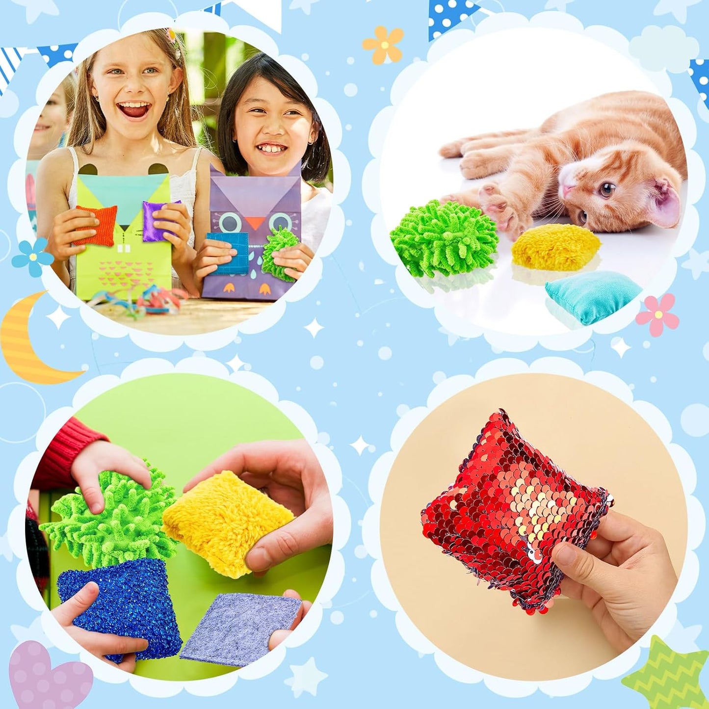 Haull 30件迷你觸感墊方塊套裝 30-Piece Mini Sensory Mats Squares