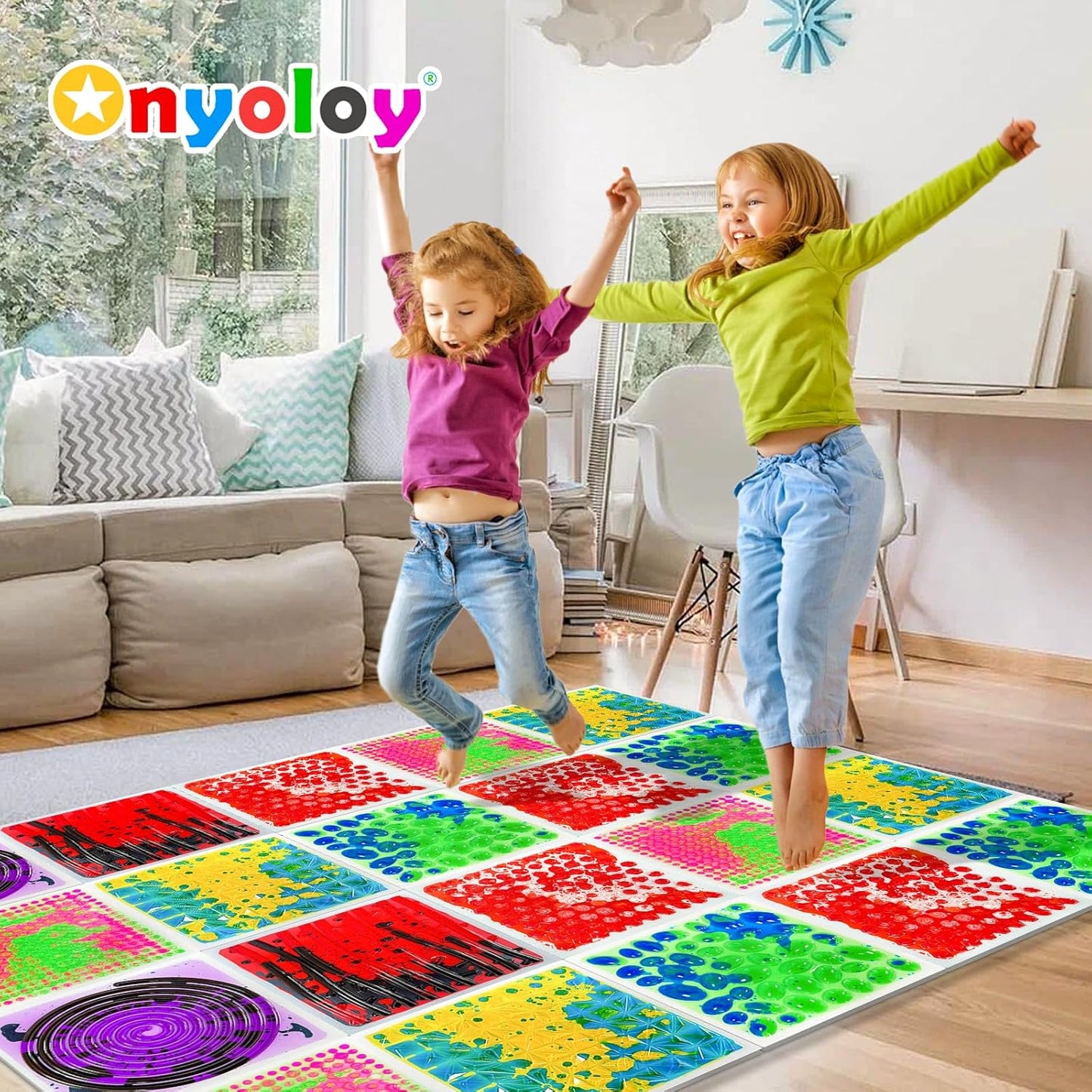 感統地墊4入組 30CM 液流觸覺墊 B款 Sensory Liquid Mats 4-Pack B Set