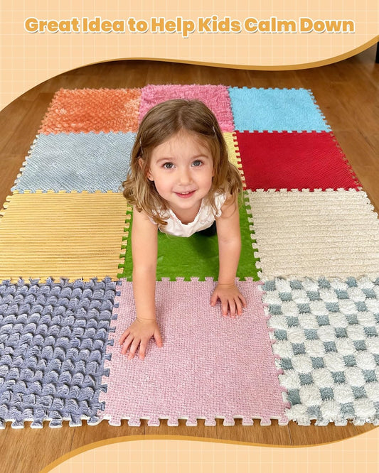 MOTGOM 感官拼接地墊｜12合1觸覺探索系統 Sensory Floor Tiles Set B