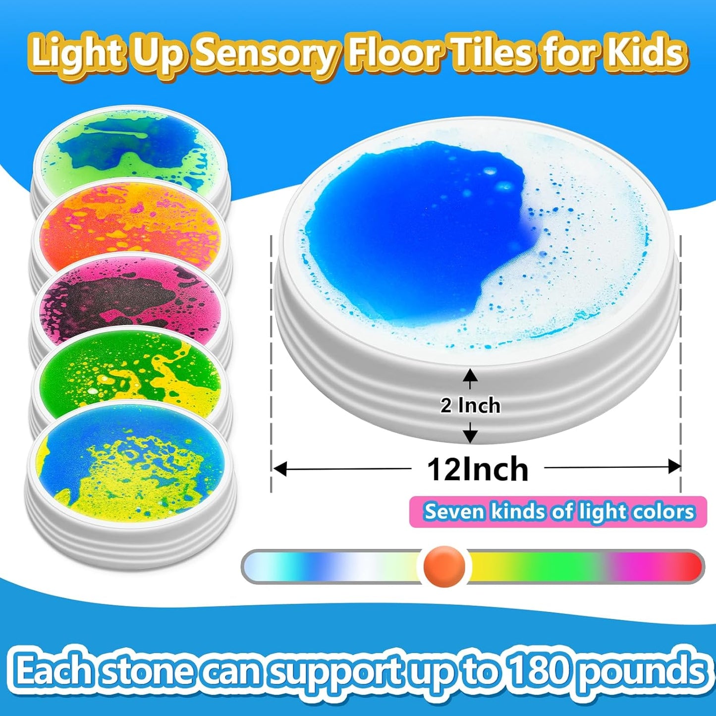 發光液態感統踏石 6入組 Light-Up Liquid Stepping Stones 6-Pack
