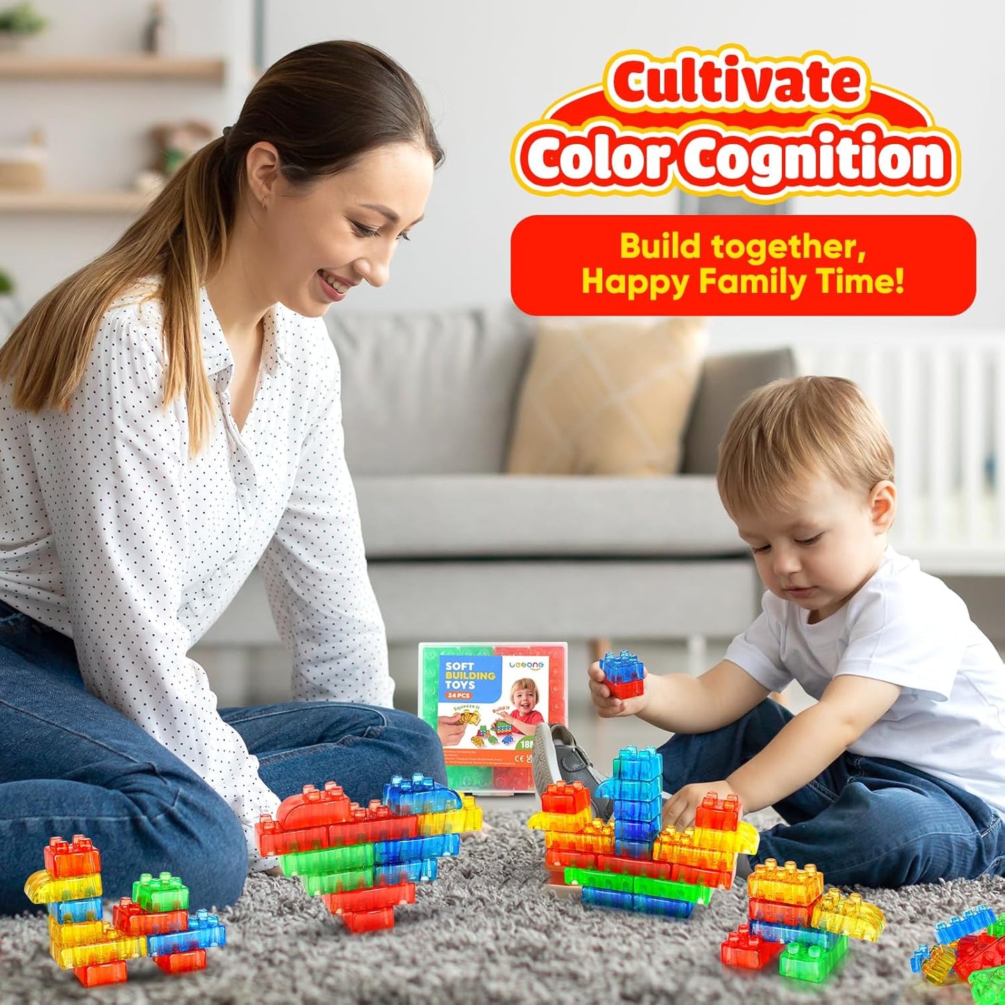LESONG 軟性感官積木 24件 Sensory Soft Building Blocks 24PCS