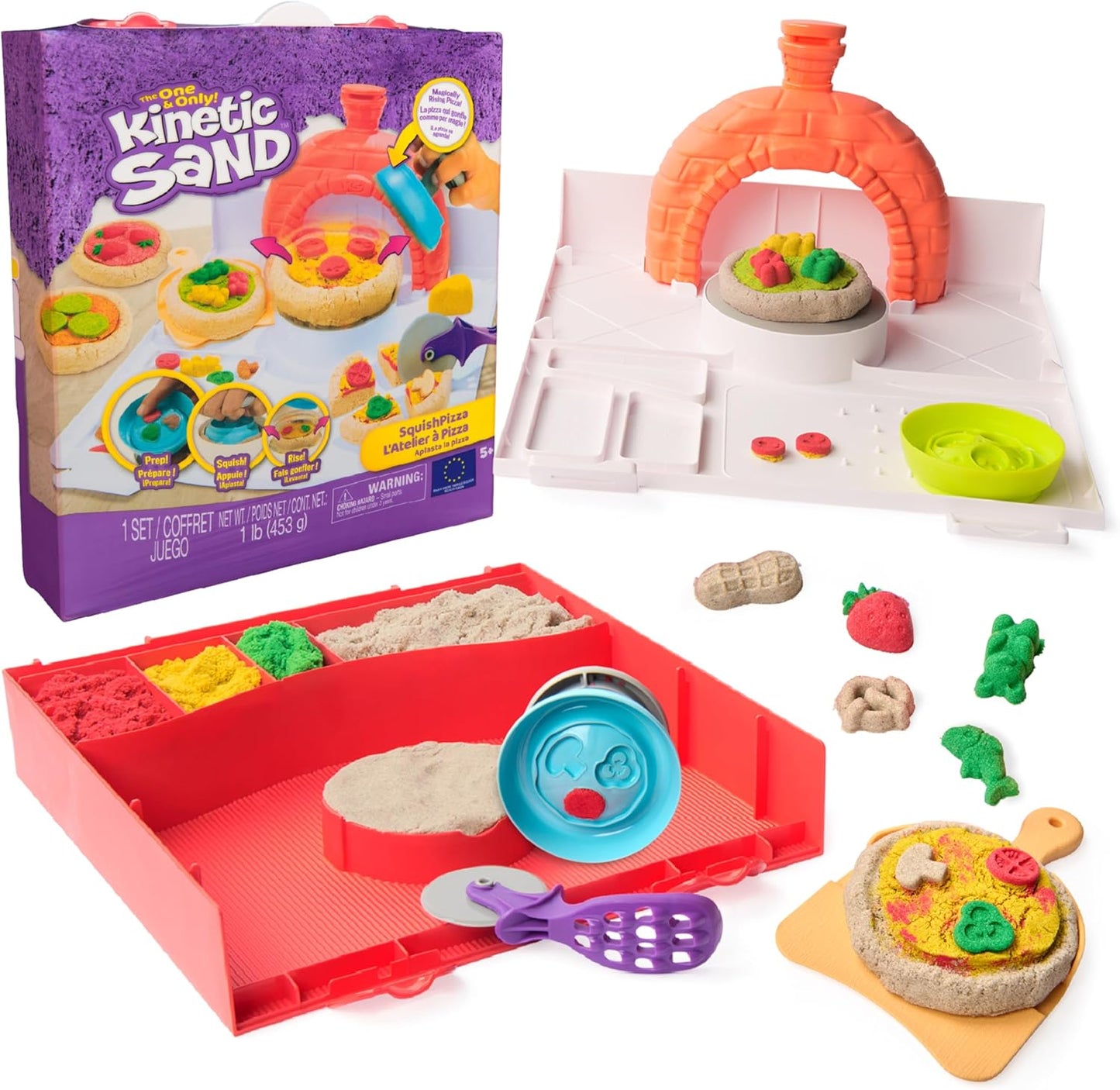 美國Kinetic Sand 動力沙披薩烤箱遊戲組 SquishPizza Rising Pizza Oven Playset