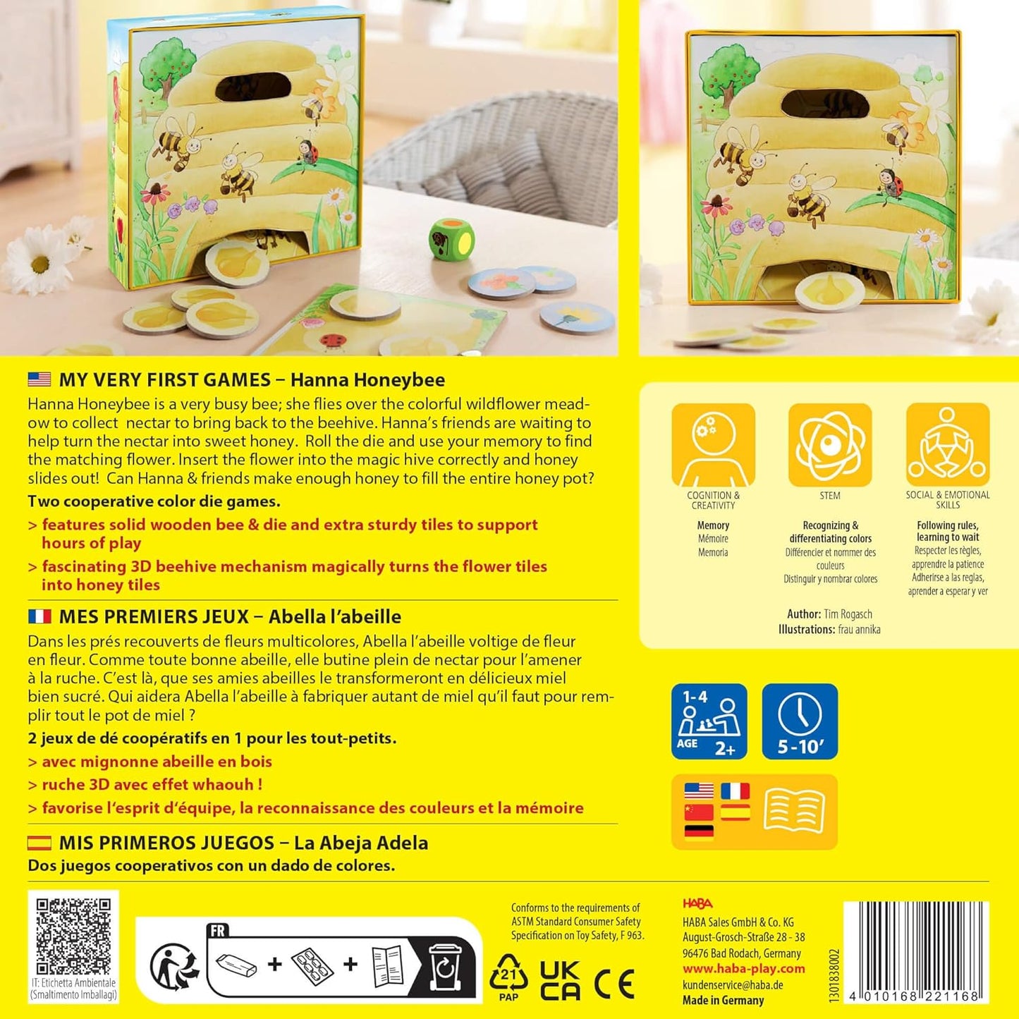 HABA 我的第一個遊戲 - 漢娜小蜜蜂 My Very First Games Hanna Honeybee