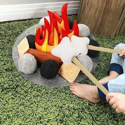 23件組 仿真營火毛氈遊戲套裝 23 PCS Pretend Campfire Plush Playset