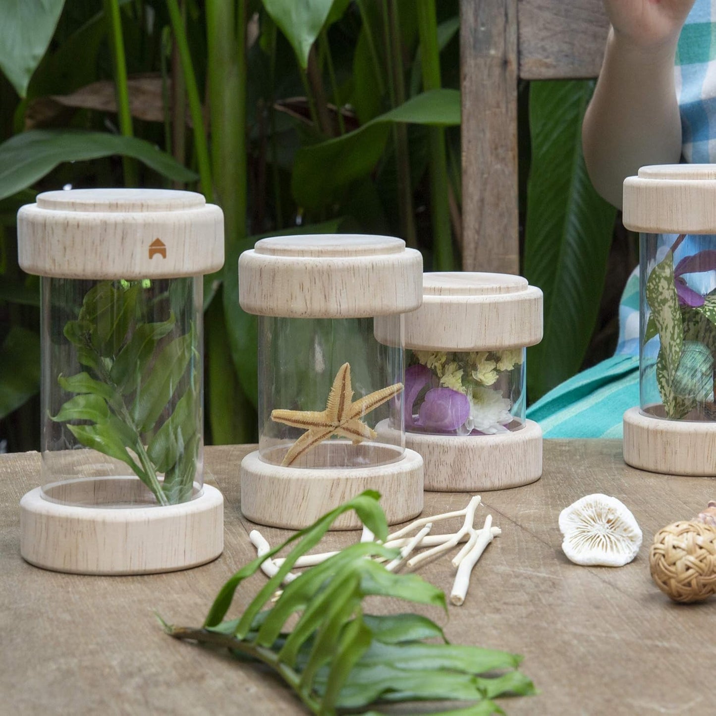 Guidecraft 透明探索寶藏筒 － 兒童感官觀察瓶 Treasure Tubes Clear – Sensory Observation &amp; Stacking Toy for Kids