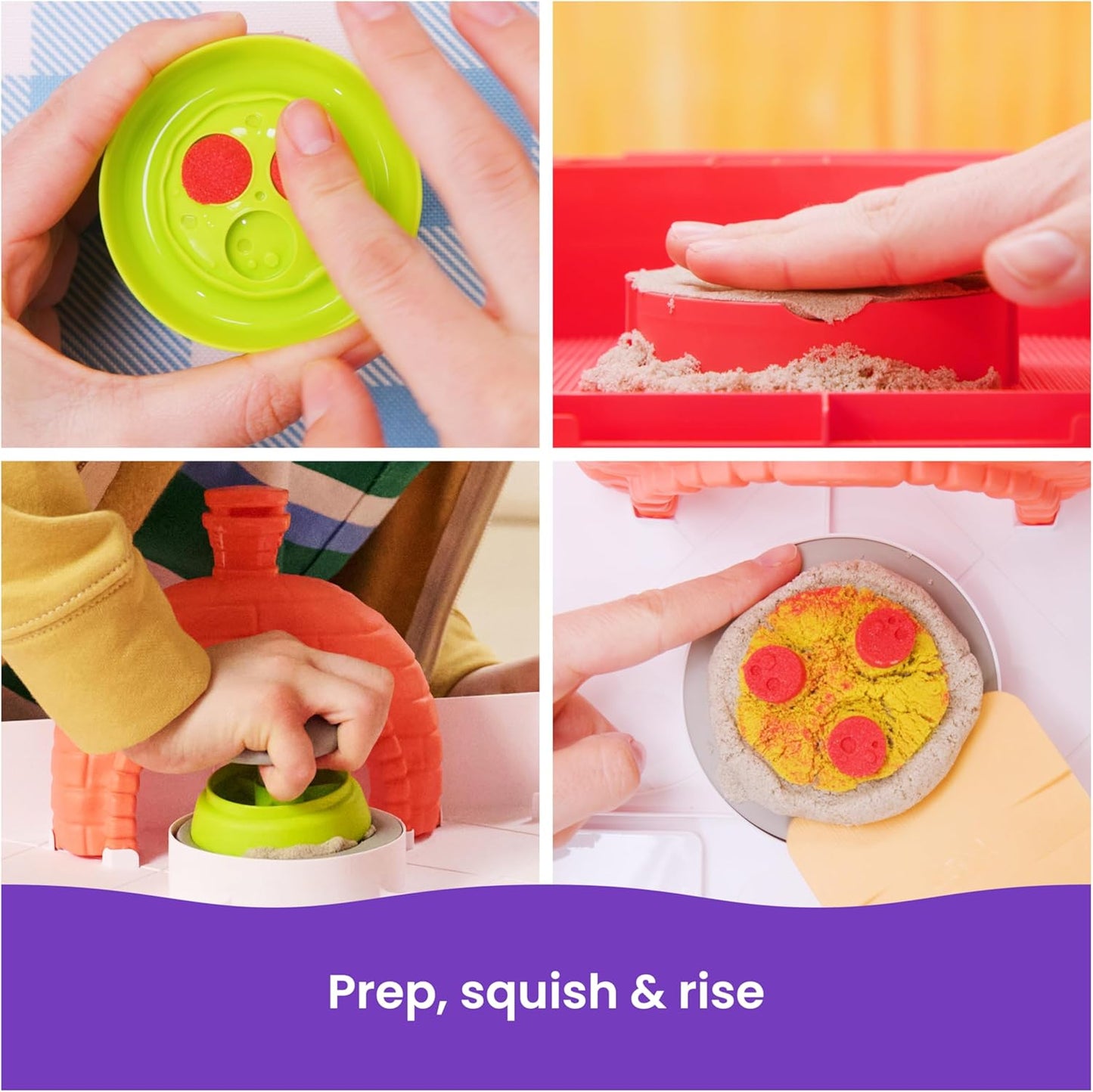 美國Kinetic Sand 動力沙披薩烤箱遊戲組 SquishPizza Rising Pizza Oven Playset