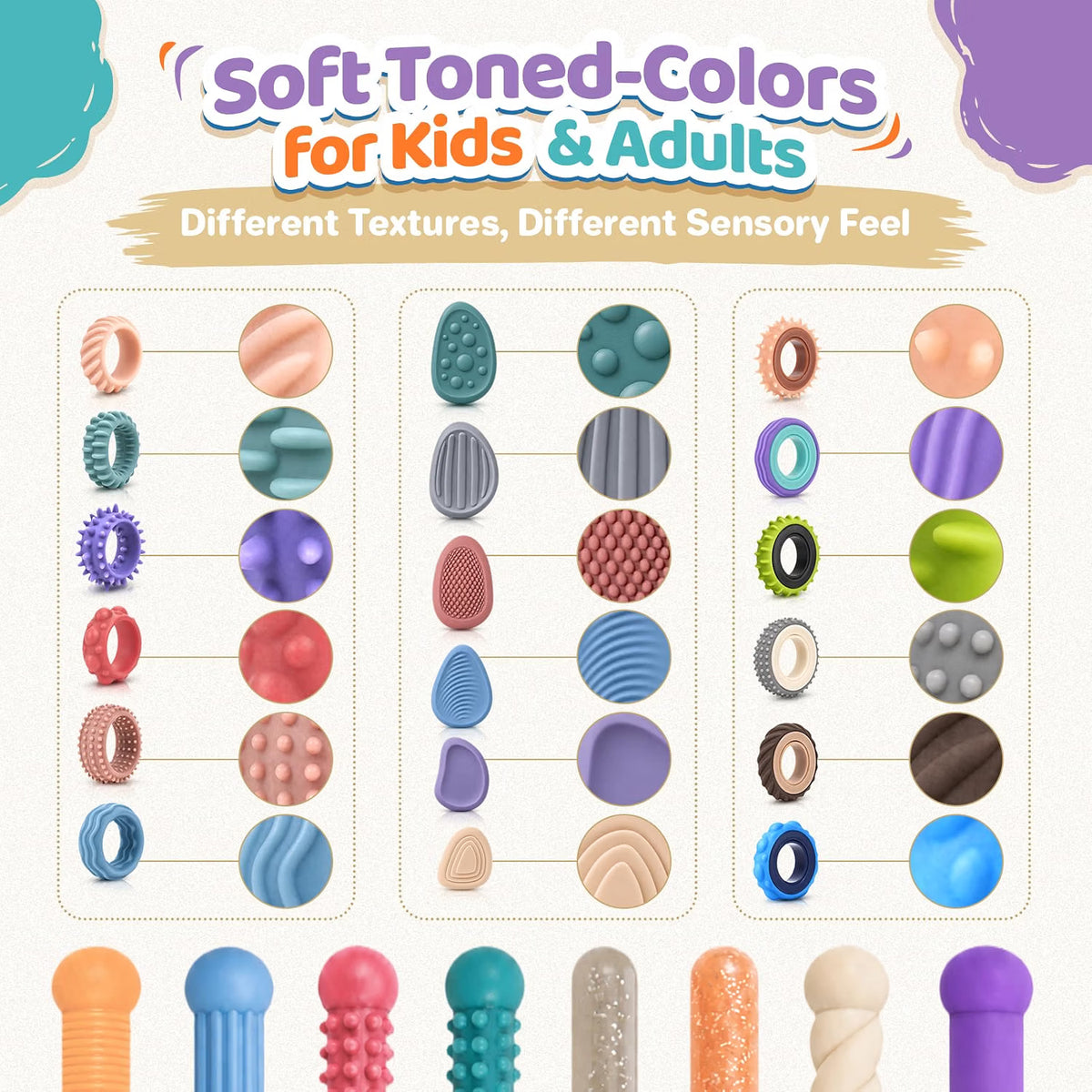 LESONG 感統減壓玩具組合套裝 50 Pack Sensory Fidget Set (4 Types)
