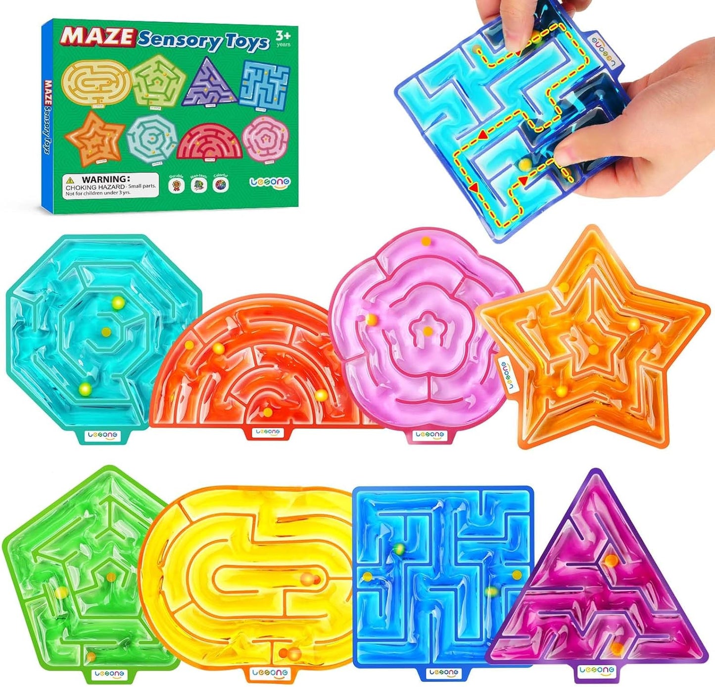 LESONG 凝膠迷宮感統玩具 8入組 Gel Maze Sensory Toys 8-Pack