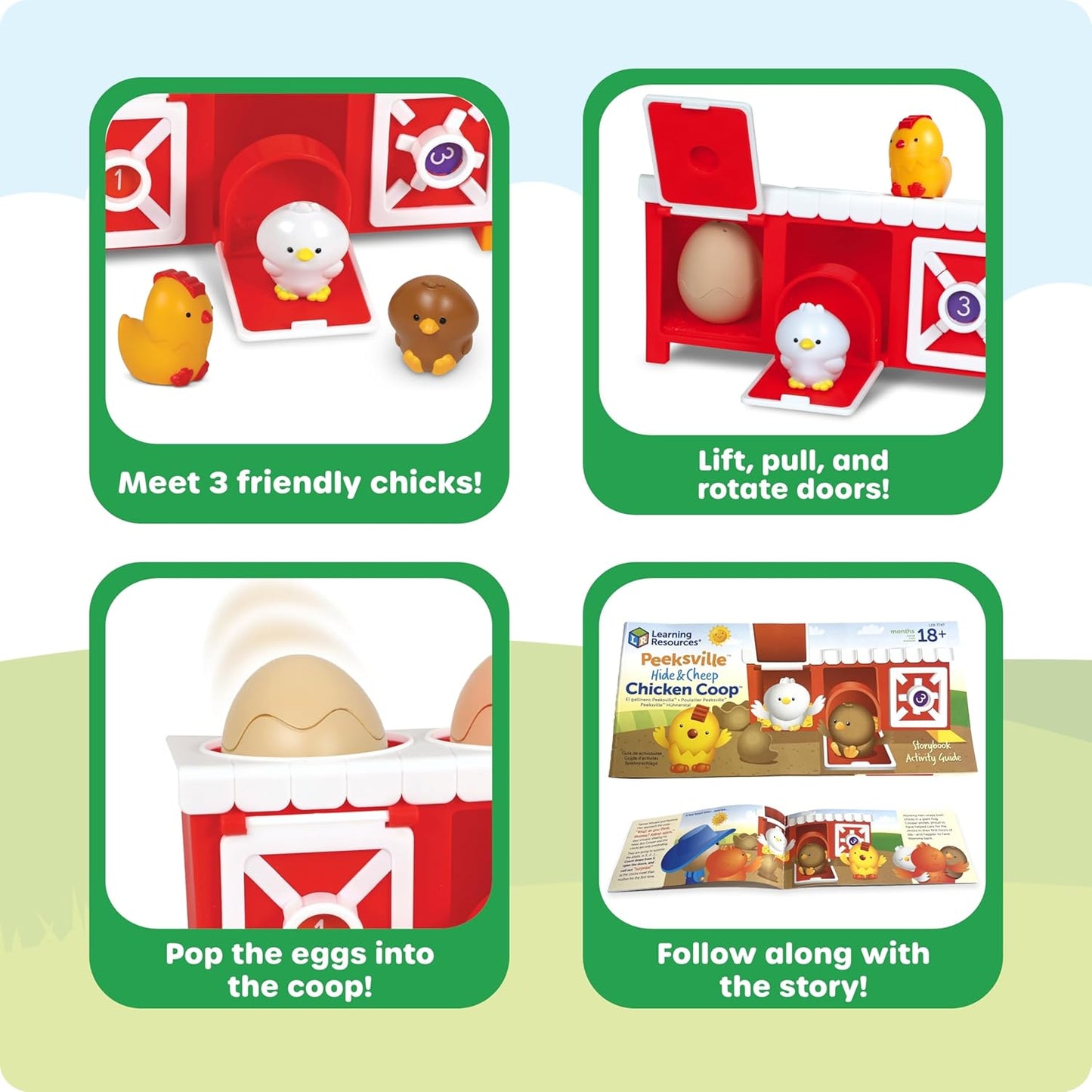 Learning Resources 小雞躲貓貓農舍 Peeksville Hide & Cheep Chicken Coop