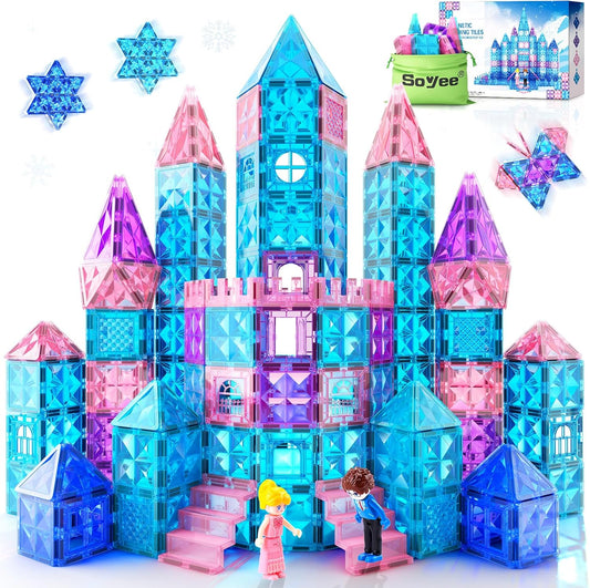 冰雪公主磁力片 102件城堡建造組 Ice Princess Magnetic Tiles 102pcs Castle Building Set