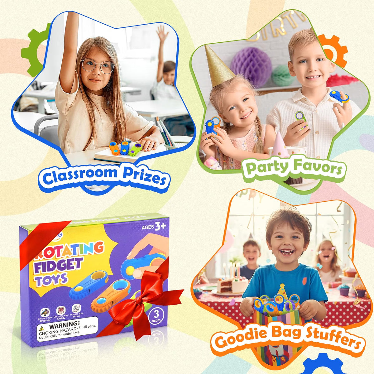LESONG 五合一兒童感統指尖玩具 5-in-1 Sensory Fidget Toys for Kids (Pack of 3)