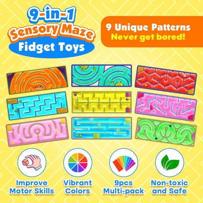 LESONG 凝膠迷宮感統玩具 Squishy Sensory Maze Fidget Toys - 3/9 Pack