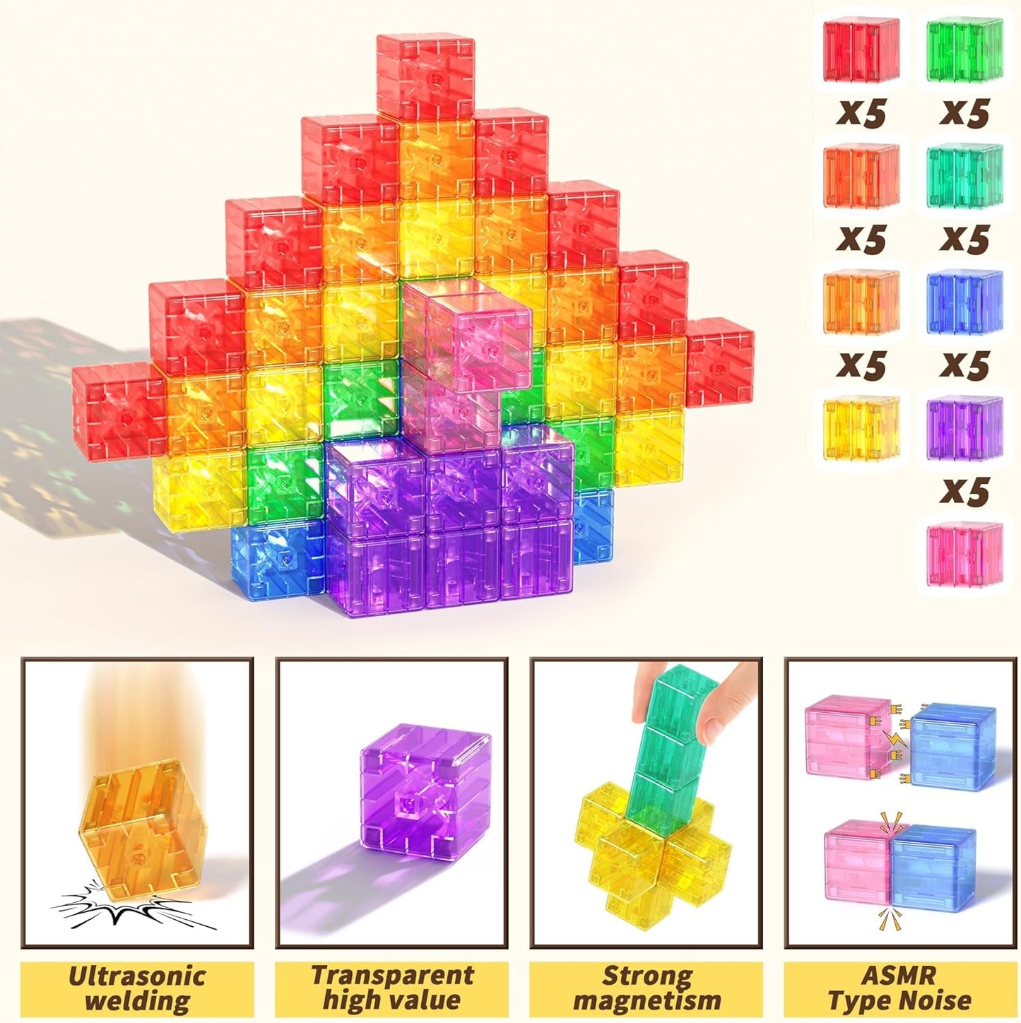 磁力積木套裝 45片 Magnetic Blocks 45PCS