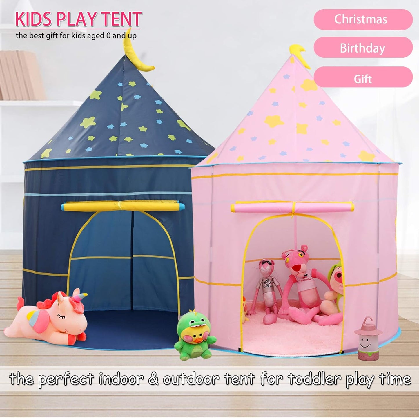 公主城堡遊戲帳篷（月光粉）Princess Castle Play Tent (Moon Pink)
