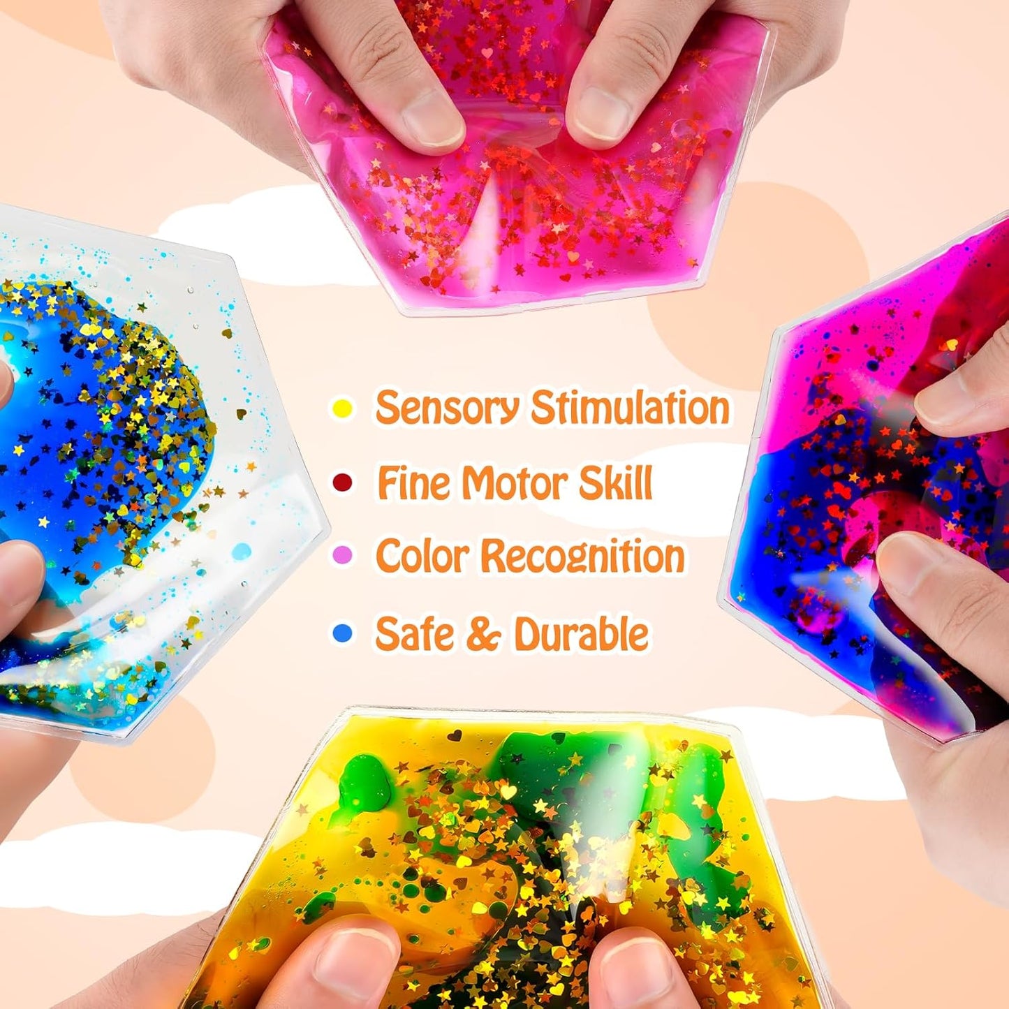 六角形液態感統玩具 6入組 Hexagon Liquid Motion Toys 6-Pack