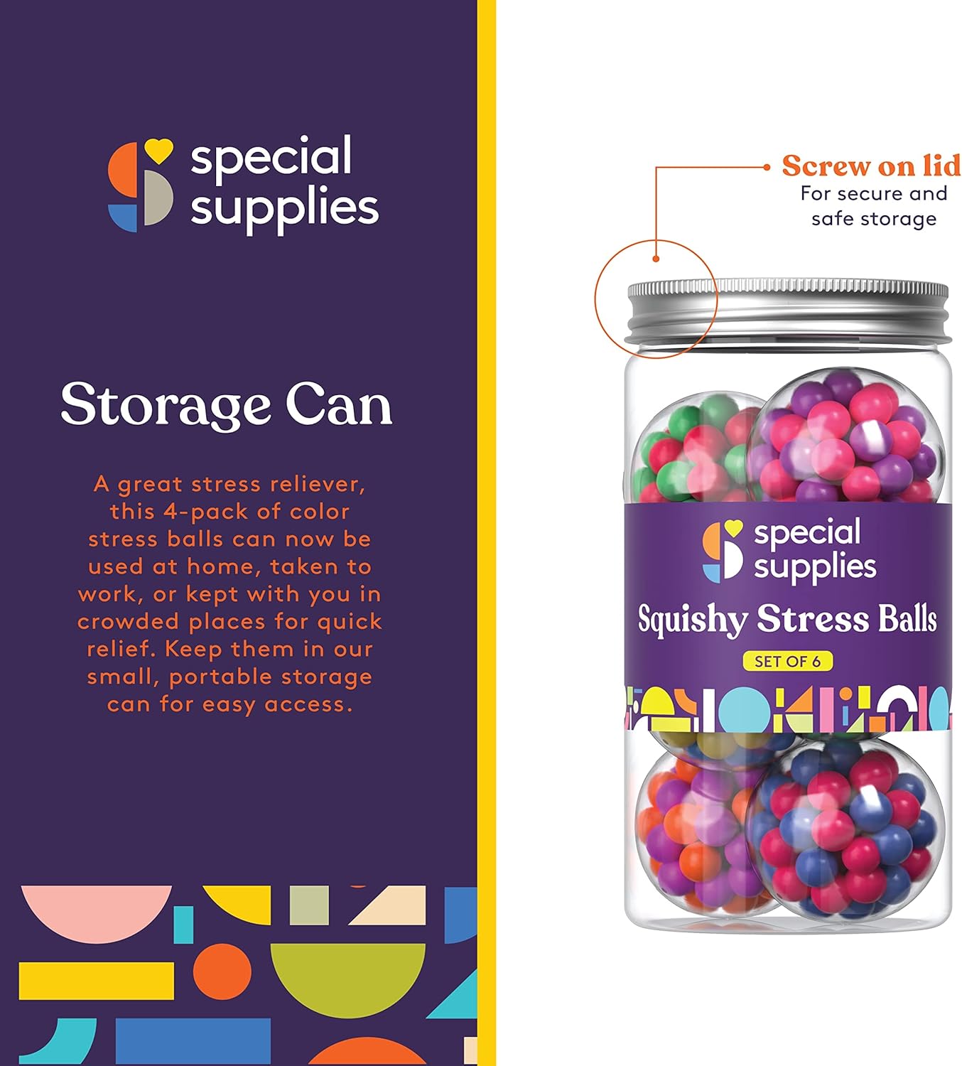 Special Supplies 彩色感壓球 Squishy Stress Balls - 6 Pack (Style#1)