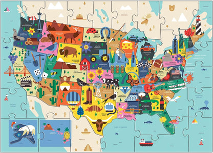 Mudpuppy 美國地圖拼圖 Map of the USA Puzzle