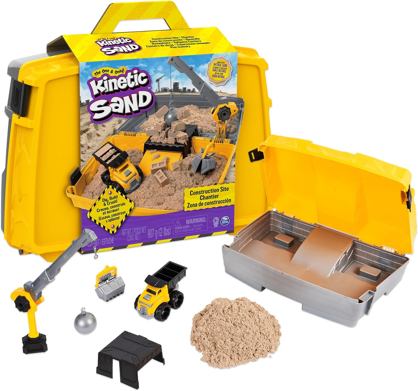 美國Kinetic Sand 工程工地摺疊沙盒遊戲組 Construction Site Folding Sandbox