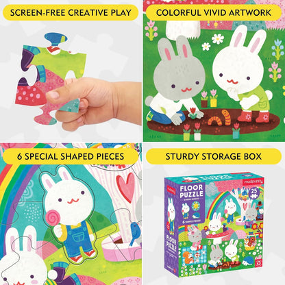 Mudpuppy 花園小兔地板拼圖 Garden Bunnies Floor Puzzle