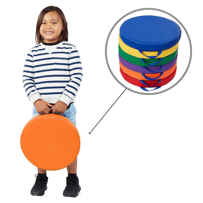 靈活學習地板坐墊6件組-彩虹色系 Round Floor Cushions, 6-Piece Set - Rainbow