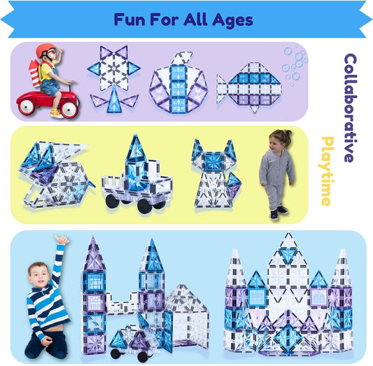 藍冰城堡磁力積木 100片 Blue Ice Castle Magnetic Tiles 100PSC