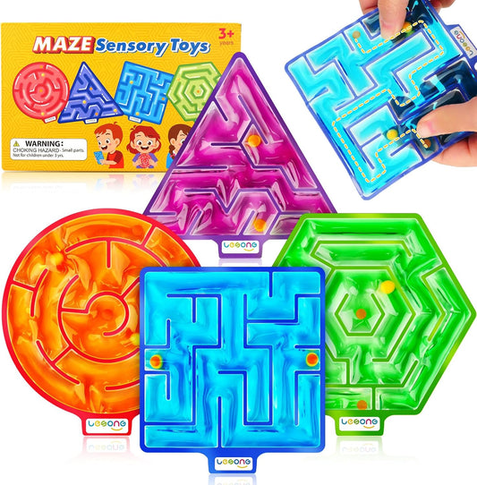 LESONG 迷宮感統擠壓玩具 4入組 Maze Sensory Fidget Toys 4-Pack