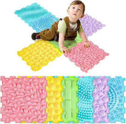 自閉兒童感官按摩拼圖地墊（馬卡龍款） Autism Sensory Massage Puzzle Mats (Macaron)