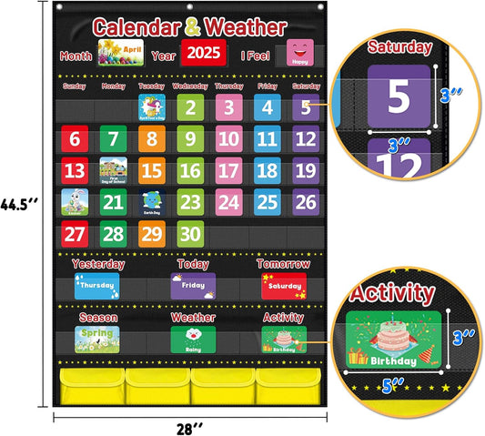兒童月曆天氣學習圖表 Calendar & Weather Pocket Chart