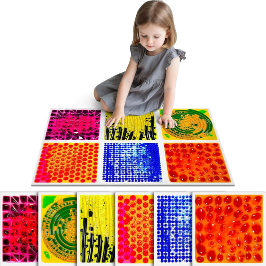 感統地墊6入組 30CM 液流觸覺墊 A款 Sensory Liquid Mats 6-Pack A Set