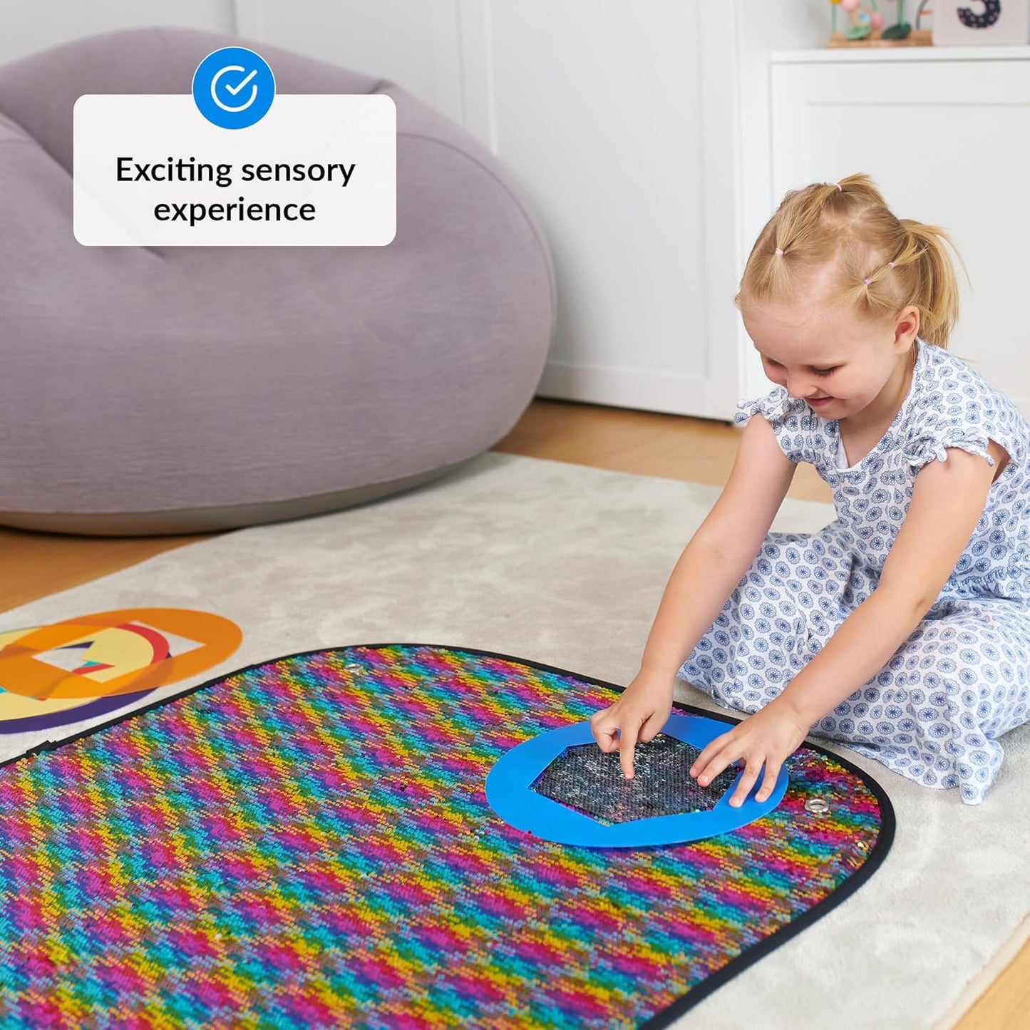 ODOXIA 感雙面翻轉彩虹亮片感官牆 Reversible Rainbow Sequin Sensory Wall Panel