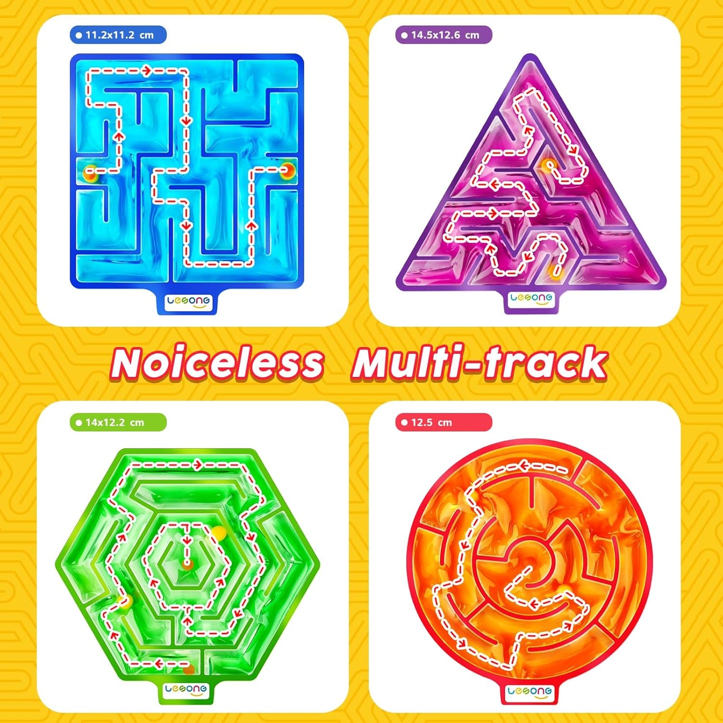 LESONG 迷宮感統擠壓玩具 4入組 Maze Sensory Fidget Toys 4-Pack