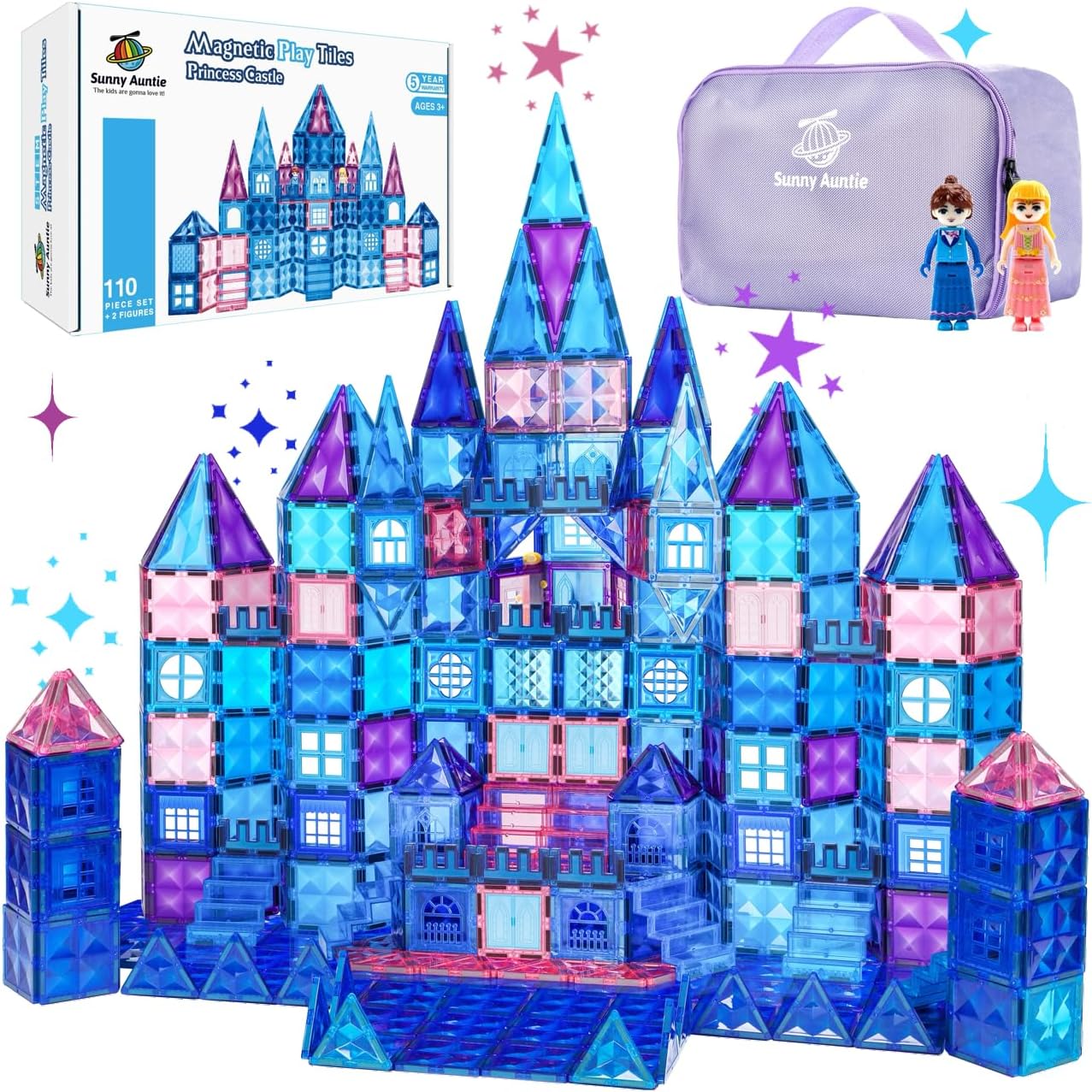 冰雪公主城堡磁力片 110件 Princess Castle Magnetic Tiles 110 PCS
