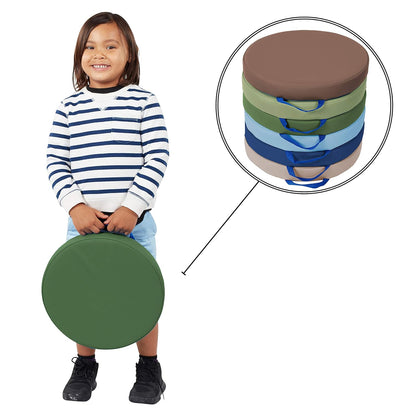 靈活學習地板坐墊6件組-大地色系 Round Floor Cushions, 6-Piece Set - Earth