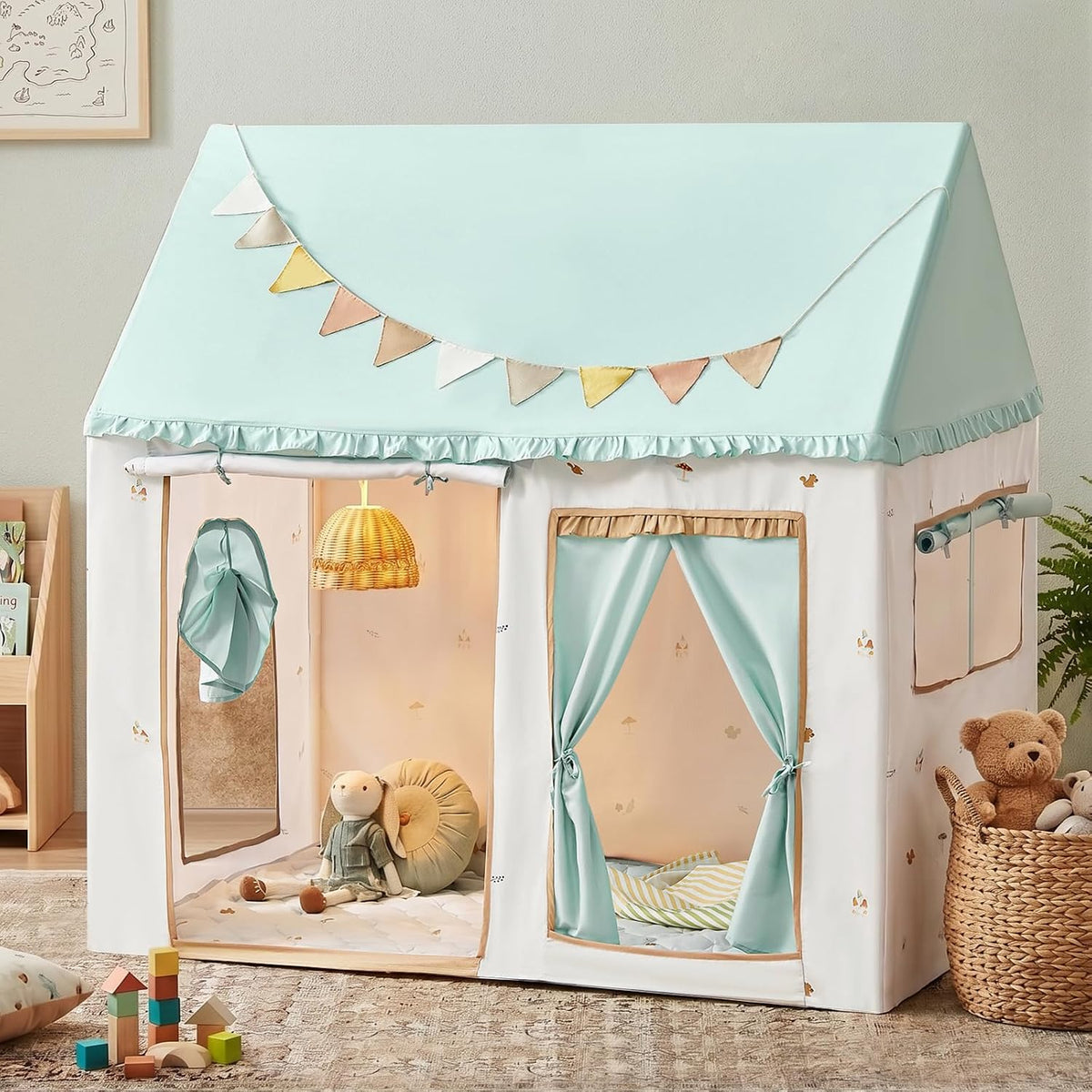 Tiny Land 鼠尾草綠小屋遊戲帳篷 Sage Green Kids Playhouse Tent